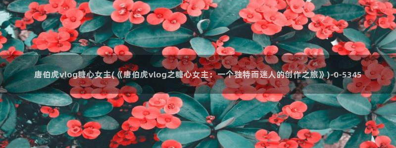 糖心vlog入：唐伯虎vlog糖心女主(《唐伯虎vlog之糖心女主：一个独特而迷人的创作之旅》)